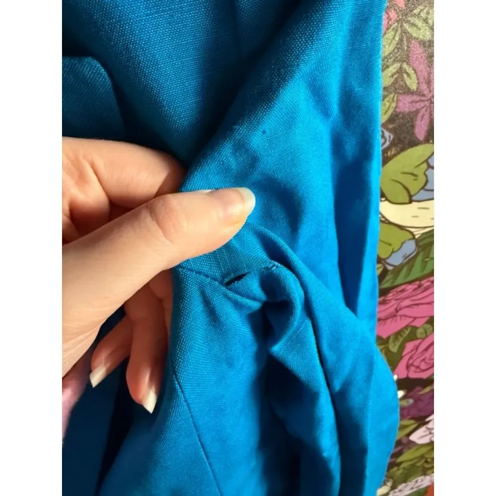 Vintage 80s Christian Dior The Suit Blazer Designer Jacket in Turquoise Blue